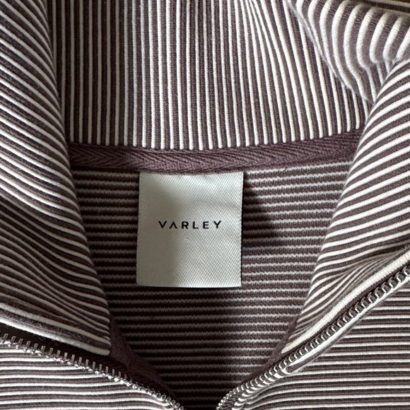 Varley Beige Striped Cowl Neck Sweater - Picture 2 of 3